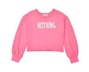 La Redoute Collections Girls Cropped Slogan Sweatshirt 10-16 Years - Pink