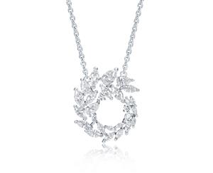 Louison Spiral Necklace with CZ Rhodium Plated