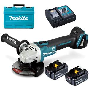 Makita 18V Brushless 5.0Ah 125mm Li-Ion Cordless Angle Grinder Kit DGA506RTE