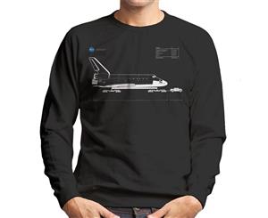 NASA Space Shuttle Weight Diagnostic Men's Sweatshirt - Black