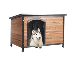 PawZ Wooden Pet Dog House with Rain Resistant Roof and Elevated Foot Design