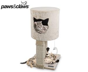 Paws & Claws 30x30x58cm Catsby Scratching Tower Hideaway - Cream