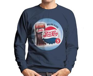 Pepsi Cola Retro Big Glass Men's Sweatshirt - Navy Blue