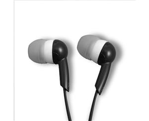 Pure Sound Sycron Black Earbud Headphones Includes 3 In-Ear Cushion Options