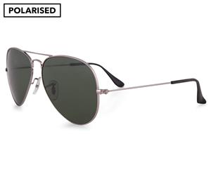 Ray-Ban Polarised Aviator Metal Sunglasses - Gunmetal/Black