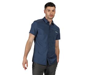 Regatta Mens Kioga II Polyester Plain Short Sleeve Shirt - Dark Denim