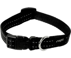 Rogz Utility Snake Medium Dog Collar Black