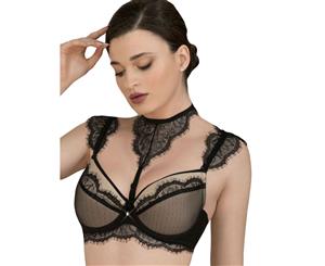 Roza Idrisa Black Spotted Lace Push Up Bra