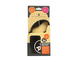 Rufus And Coco Retractable Dog Lead Black