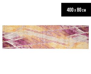 Rug Culture 400x80cm Power Loomed Modern Abstract Runner Rug - Violet