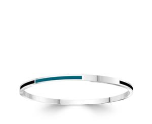 San Jose Sharks Bangle Bracelet For Women In Sterling Silver Design by BIXLER - Sterling Silver