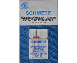 Schmetz Sewing Machine Needle TWIN Extra Wide 6.0mm 1 Needle System 130/705H