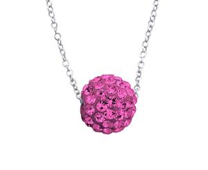 Silver Ball Necklace Rose