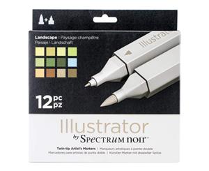 Spectrum Noir Illustrator Twin Tip Markers 12 pack - Landscape