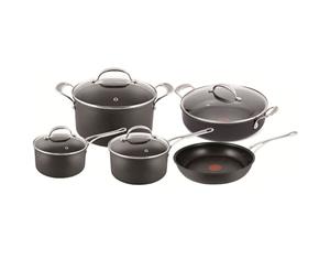 Tefal Jamie Oliver 5pc Set Non-stick Induction Hard Anodised Pot Pan Frypan