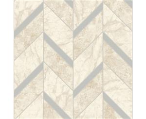 Tiling on a Roll Carrara Tile Wallpaper Cream / Silver Holden 89341