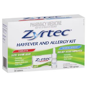 Zyrtec 10mg 30 Tablets + Nasal Spray 10ml Value Kit