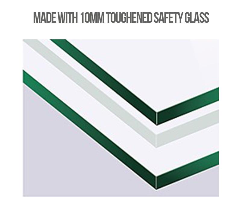 Cheap Frameless 10mm Safety Glass Shower Screen - 800mm x 2000mm with ...