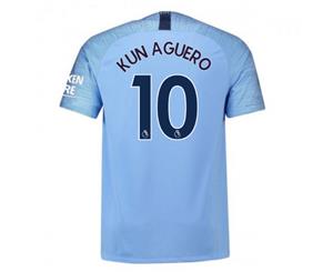 2018-2019 Man City Nike Vapor Home Match Shirt (Kun Aguero 10)