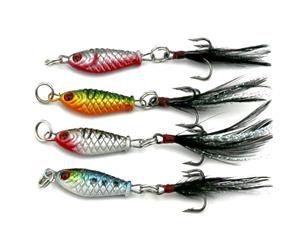 4x 1g Micro Metal Slice Fishing Lure Lures Jig Jigging Pelagic Salmon Bass Bream