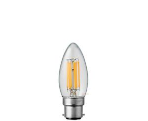 6 Watt Candle Dimmable LED Filament Bulb (B22) Clear