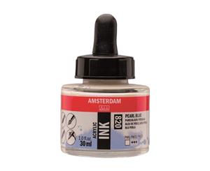 820 - Talens Amsterdam Acrylic Ink 30ml Pearl Blue