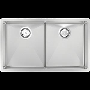 Abey 758 x 445mm Double Square Piazza Stainless Steel Sink