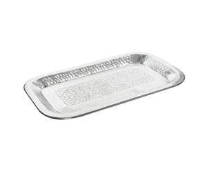 Amalfi Mesha Metal Rectangle-Shaped Tray Antique Silver 30x52cm - Serveware