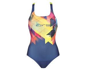 Arena Women's Silkeborg One-Piece Swimsuit - Deepsea Blue/Soft Green