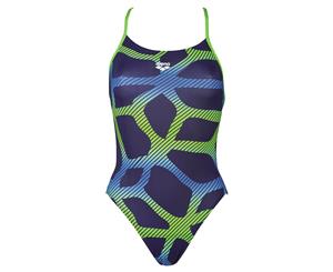 Arena Women's Spider Booster Back One-Piece Swimsuit - Navy/Leaf