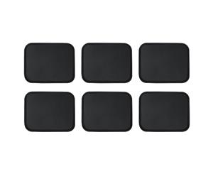 Argon Tableware Non Slip Round Black Serving Tray for Food and Drinks - 35x45cm - Pack of 6