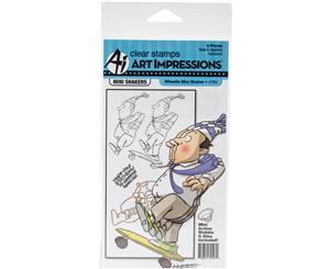 Art Impressions Mini Shakers Card Cling Rubber Stamps 4&quotX4"-Wheelie