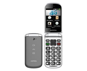 Aspera F40 Flip Phone 4G 2.8" Screen Large Display Keys SOS Button 5MP Camera