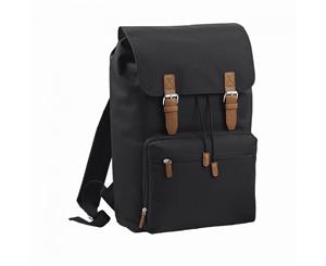 Bagbase Heritage Laptop Backpack Bag (Up To 17Inch Laptop) (Pack Of 2) (Black) - BC4456