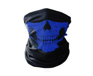 Blue Skull Face Shield Fishing Headwear Bandana UV Durage Neck Scarf