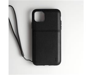 BodyGuardz Accent Duo Genuine Leather Slim Rugged Case For iPhone 11 - Black