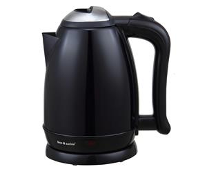 Bos & Sarino 2L 1850W Black Full Stainless Steel Cordless Kettle