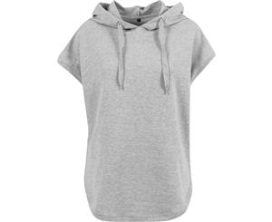 Build Your Brand Womens/Ladies Short Sleeve Hoodie (Grey) - RW6478