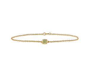 Classic Round Peridot Checkerboard Bracelet in 9ct Yellow Gold