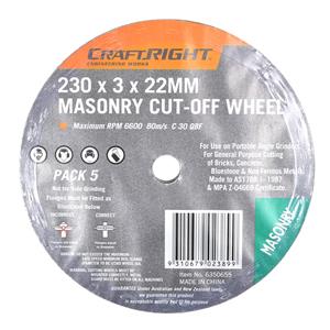 Craftright 230 x 3 x 22mm Masonry Cut-off Wheel