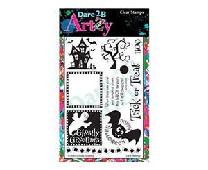 Dare 2B Artzy Clear Stamps 4X6 Sheet Ghostly Greetings