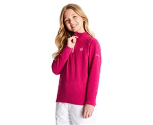 Dare 2b Girls Freehand Half Zip Warm Fleece Jacket Sweater - Fuschia