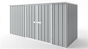 EasyShed D3815 Tall Flat Roof Garden Shed - Gull Grey