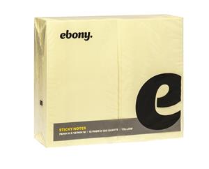 Ebony Sticky Notes Yellow 127X76mm (12)