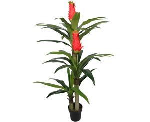 Faux Red Flowering Multi Cane Dracena 167cm