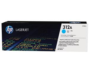 HP No. 312A Cyan Toner Cartridge - Estimated Page Yield 2700 pages - CF381A