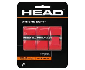 Head Xtreme Soft Overgrip Pack Of 3 Various Colours - Red