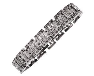 Iced Out Bling Hip Hop Bracelet - YORK hematite black - Black