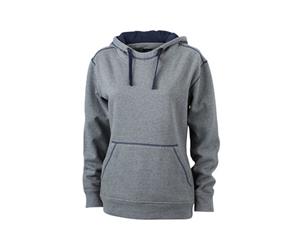 James And Nicholson Womens/Ladies Lifestyle Hoodie (Grey Melange/Navy) - FU487