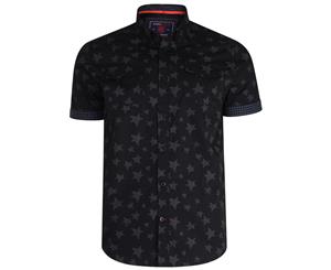 Kam Jeanswear Mens Star Print Shirt (Charcoal) - KJ206